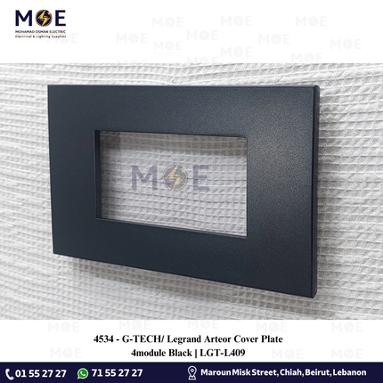 G-TECH/ Legrand Arteor Cover Plate 4module Black | LGT-L409 | بلاك مربع اسود