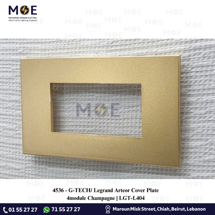 G-TECH/ Legrand Arteor Cover Plate 4module Champagne | LGT-L404 | بلاك مربع ذهبي شمباني