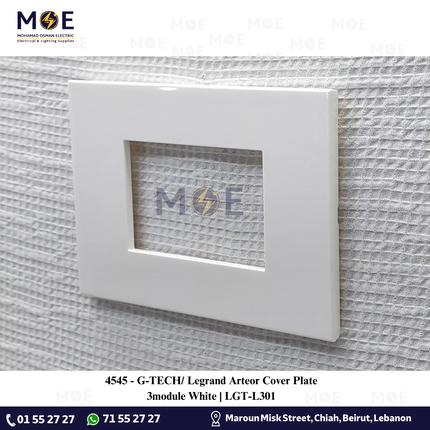 G-TECH/ Legrand Arteor Cover Plate 3module White | LGT-L301 | بلاك مثلث ابيض