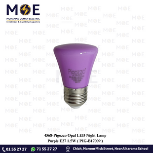 Pigozzo Opal LED Night Lamp Purple E27 1.5W | PIG-B17009 | لمبة ليد برم نواصة موف
