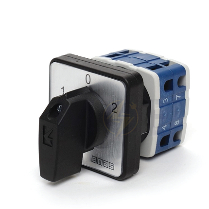 Merz Change Over Switch 1-0-2 2P 20A 48X48 | MZ 12121 | مفتاح سلفرتور