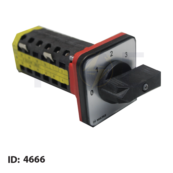 Merz Step Switch With 0 Side Position 0-1-2-3 4P 32A 64x64 | MZ 0667040987 | مفتاح سلفرتور
