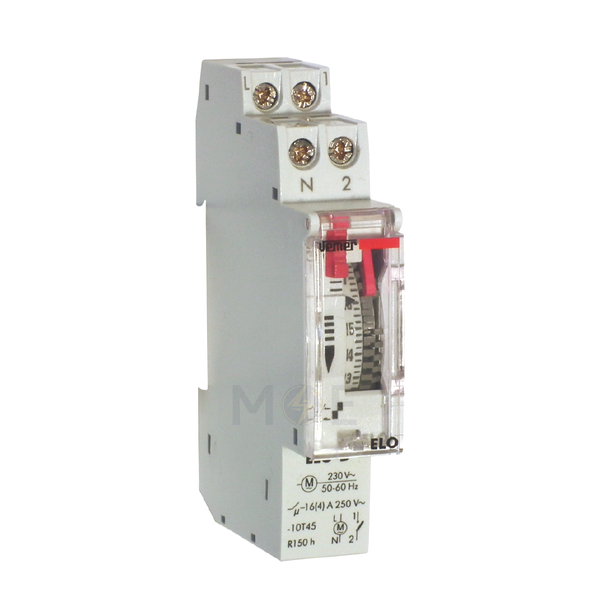 Vemer Daily Electromechanical Time Switch Changeable Battery Din 16A 230V SFR 150Hours 15Min. 1module | ELO-D-VP877500 | تايمر يوميساعة