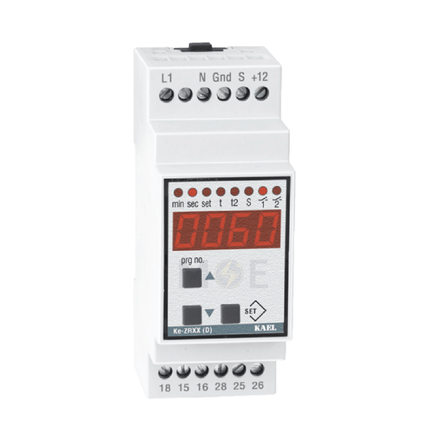 Kael Digital Multifunction Time Relay Din 230/250V AC 5A 2module | KE-ZRXX(D) | تايمر على سكة