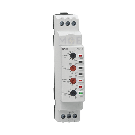 Kael Over & Under Voltage Protection Relay 220V Din Delay Time 5A 250V AC 1P 1module | KAL-ADG1.G | حماية فاز واحد فاز