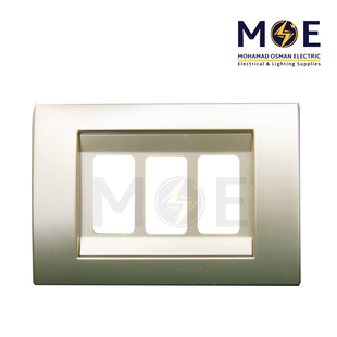 Abbas Carol Cover Plate Gold Matt*Gold Matt 3module | 2700-14-CRL-ADP | بلاك مثلث كارول ذهبي مات على ذهبي مات مع ادبتر