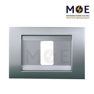 Abbas Carol Cover Plate Steel*Steel 1module | 2700-06-CRL-ADP | بلاك مفرد ستانلس على ستانلس مع ادبتر