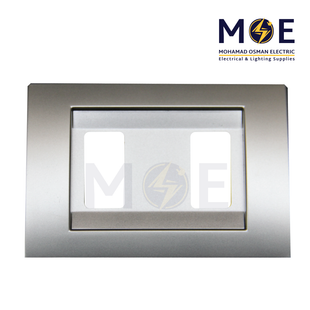 Abbas Carol Cover Plate Steel*Steel 2module | 2700-06-CRL-ADP | بلاك مجوز ستانلس على ستانلس مع ادبتر