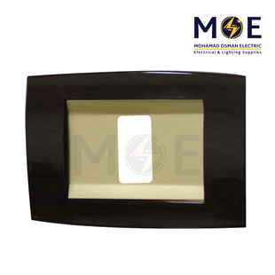 Abbas Derem Cover Plate Gold Matt*Wooden Delux Gloss 1module | 2800-13-DRM-ADP | بلاك مفرد دريم ذهبي مات على خشبي فاخر لميع مع ادبتر