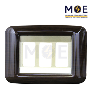 Abbas Haydi Cover Plate Gold Matt*Wooden Delux Gloss 3module | 3000-13-HYD-ADP | بلاك مثلث هايدي ذهبي مات على خشبي فاخر لميع مع ادبتر