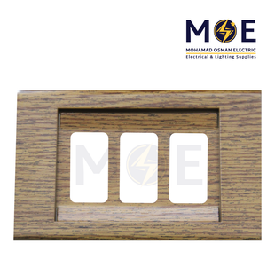 Abbas Margo Cover Plate Brown Aro*Brown Aro 3module | 2900-25-MRG-ADP | بلاك مثلث مارجوبني ارو على بني ارو مع ادبتر