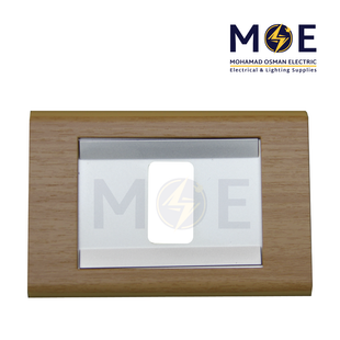 Abbas Margo Cover Plate Steel*Aro Light 1module | 2900-11-MRG-ADP | بلاك مفرد مارغو ستانلس على سندياني ارو فاتح مع ادبتر