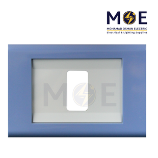 Abbas Margo Cover Plate White*Blue 1module | 2900-19-MRG-ADP | بلاك مفرد مارغو ابيض على ازرق فاتح مع ادبتر