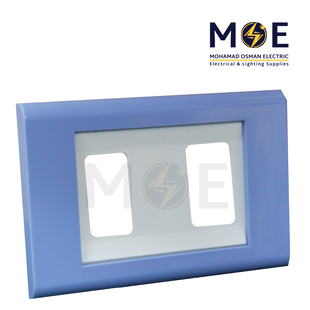 Abbas Margo Cover Plate White*Blue 2module | 2900-19-MRG-ADP | بلاك مجوز مارغو ابيض على ازرق فاتح مع ادبتر