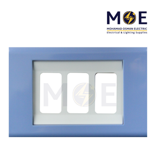Abbas Margo Cover Plate White*Blue 3module | 2900-19-MRG-ADP | بلاك مثلث مارغو ابيض على ازرق فاتح مع ادبتر