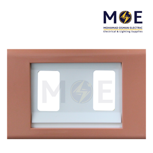 Abbas Margo Cover Plate White*Dark Simon 2module | 2900-16-MRG-ADP | بلاك مجوز مارغو ابيض على سيمون غامق مع ادبتر