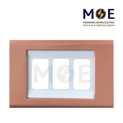 Abbas Margo Cover Plate White*Dark Simon 3module | 2900-16-MRG-ADP | بلاك مثلث مارغو ابيض على سيمون غامق مع ادبتر