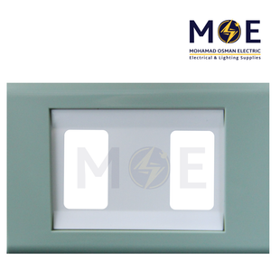 Abbas Margo Cover Plate White*Pistach 2module | 2900-17-MRG-ADP | بلاك مجوز مارغو ابيض على فستقي مع ادبتر