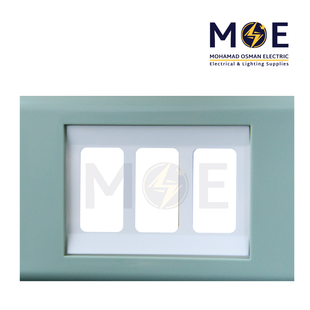 Abbas Margo Cover Plate White*Pistach 3module | 2900-17-MRG-ADP | بلاك مثلث مارغو ابيض على فستقي مع ادبتر