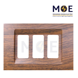 Abbas Milano Cover Plate Black Aro Matt 3module | 2300-05-MLN | بلاك مثلث ميلانو خشبي ارو اسود مات