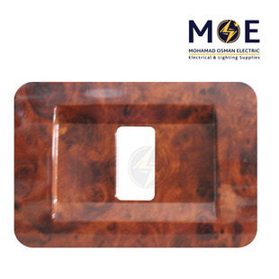 Abbas Milano Cover Plate Wooden Light Gloss 1module | 2300-04-MLN | بلاك مفرد ميلانو خشبي فاتح لميع