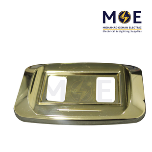 Abbas Mirna Cover Plate Gold Gloss*Gold Gloss 2module | 2400-03-MRN-ADP | بلاك مجوز ميرنا ذهبي على ذهبي مع ادبتر