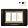 Abbas Mirna Cover Plate Gold*Abanos Delux Matt 3module | 2400-18-MRN-ADP | بلاك مثلث ميرنا ذهبي على بني ابانوس فاخر مات مع ادبتر