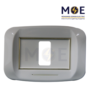 Abbas Mirna Cover Plate White*White 1module | 2400-01-MRN-ADP | بلاك مثلث ابيض على ابيض مع ادبتر