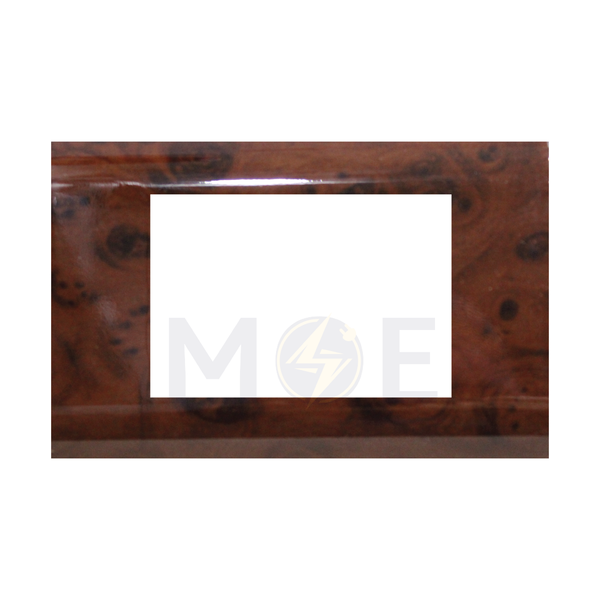 Abbas/ Legrand Sama Cover Plate Abanos Delux Gloss 3module | 3300-01-SMA | بلاك مثلث سما بني ابانوس فاخر لميع