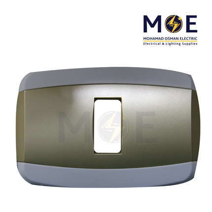 Abbas Yasmin Cover Plate Gold Matt*White 1module | 2500-06-ysn-ADP | بلاك مفرد ذهبي مات على ابيض مع ادبتر
