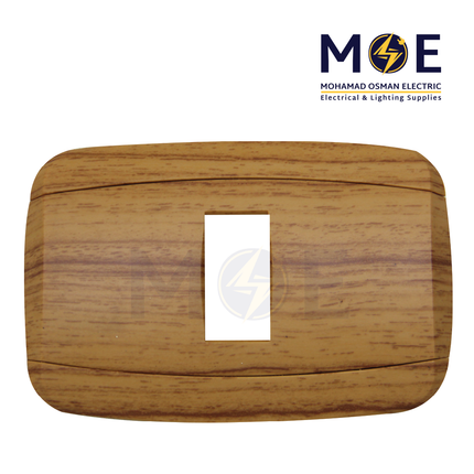 Abbas Yasmin Cover Plate Zan Matt*Zan Matt 1module | 2500-08-ysn-ADP | بلاك مفرد خشبي جوزي زان مات على زان مات مع ادبتر