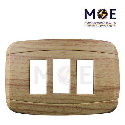 Abbas Yasmin Cover Plate Zan Matt*Zan Matt 3module | 2500-08-ysn-ADP | بلاك مثلث خشبي جوزي زان مات على زان مات مع ادبتر