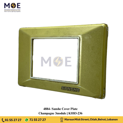 Sanshe Cover Plate Champagne 3module | KH83-236 | بلاك بلاستيك شمباني