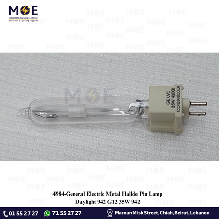 General Electric Metal Halide Pin Lamp Daylight 942 G12 35W 942 | لمبة شك متل هالايد دايلايت