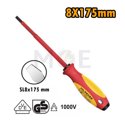 Hilpress Industrial Insulated Slotted Screwdriver 1000V 8X175mm | 17206