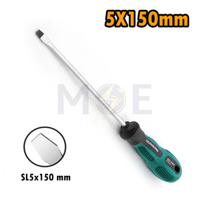 Qungong Slotted Screwdriver Rubber Handle 5X150mm | 9907