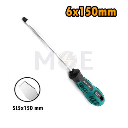 Qungong Slotted Screwdriver Rubber Handle 6X150mm 9907