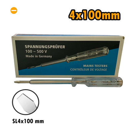 Slotted Voltage Tester Screwdriver 4X100mm | CT-457