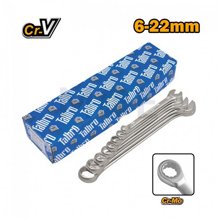 Talbro Germany Industrial Combination Spanner Set SW 6-22mm 17Pcs | 70C-K/17