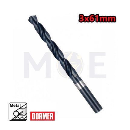 Dormer A100 HSS Metal Drill Bit 3mm (TL:61mm , WL:33mm) | A1003.0