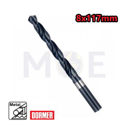 Dormer A100 HSS Metal Drill Bit 8mm (TL:117mm , WL:75mm) | A1008.0