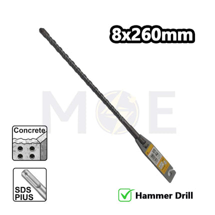 King Tools SDS Plus Hammer Drill Bit 8mm (TL:260mm , WL:200mm)