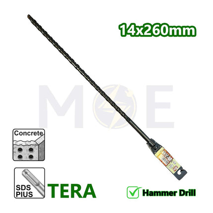 Tera SDS Plus Hammer Drill Bit 14mm (TL:260mm , WL:200mm)