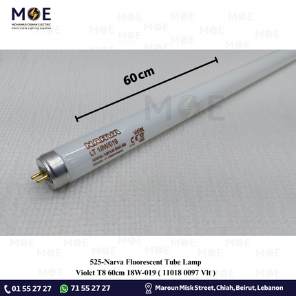Narva Fluorescent Tube Lamp Violet T8 60cm 18W / 019 | 11018 0097 Vlt | لمبة فلورسنت تيوب موف