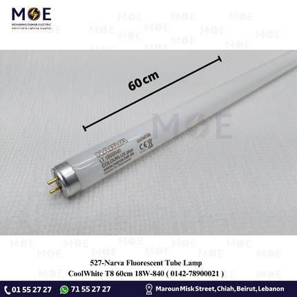 Narva Fluorescent Tube Lamp CoolWhite T8 60cm 18W / 840 | 0142-78900021 | لمبة فلورسنت تيوب كول وايت