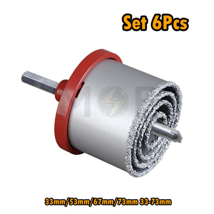 Carbide Hole Saw Set 6Pcs 33mm/53mm/67mm/73mm 33-73mm | JJT7207