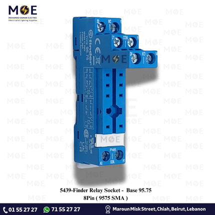 Finder Relay Socket / Base 95.75 8Pin | 9575 SMA | قاعدة ريليه ميني