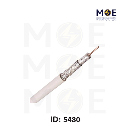 SEG Coaxial cable RG6 White 128s 75 OHM R100yd | كابل كوكسيال ابيض شعرة