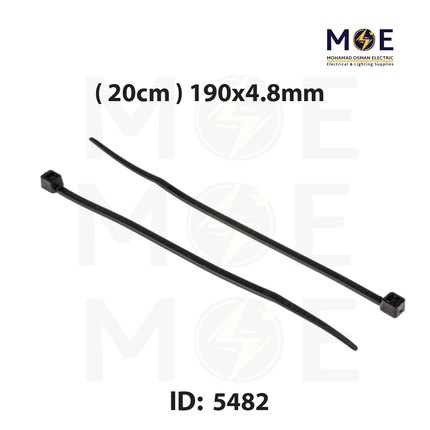 KSS Cable Tie Black ( 20cm ) 190x4.8mm | CV-190B | رباط بلاستيك رفيع اسود