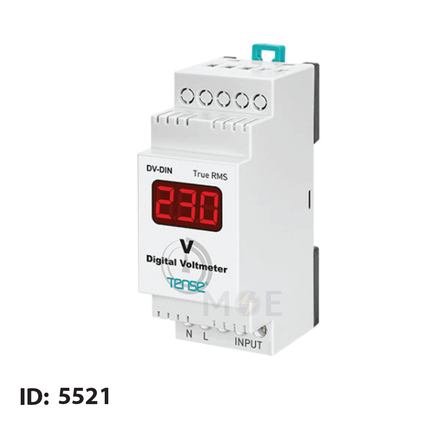 Tense Voltmeter Digital DIN AC 500V 2module | DV-DIN-SM | ساعة فولت على سكة